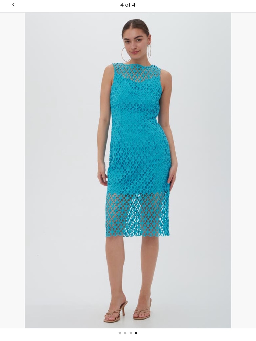 Trina Turk Turquoise Blue Crochet Dress